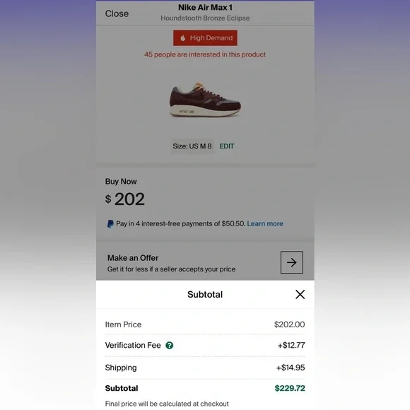 Nike | Nike Air Max 1 Houndstooth Bronze Eclipse (8.5M/10W) - Picture 14 of 16